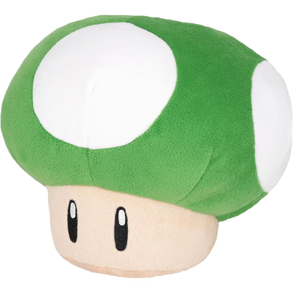 Sanei Boeki Super Mario All Star Collection 1UP Mushroom Plush Toy 18.5x16.5x15.5cm