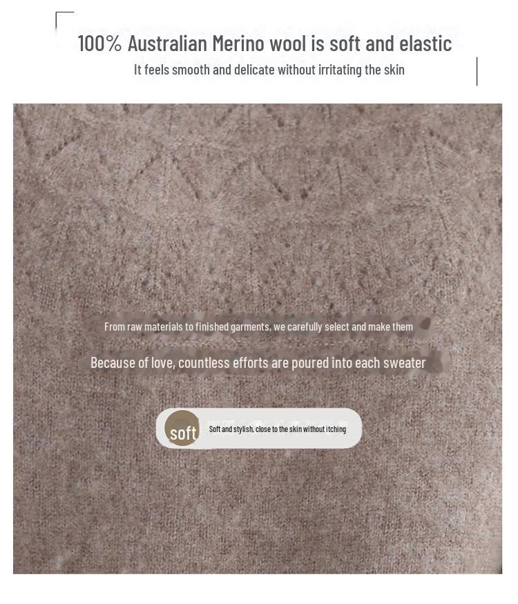 Women's Slim Cashmere Wool Sweater: Autumn/Winter Half-High Collar, Thick Seamless Knit Trend