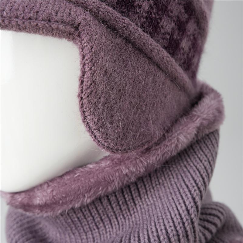 Hat Women's Autumn and Winter Fleece Thick Warm Ear Protector Wool Hat Cold-proof Cotton Hat