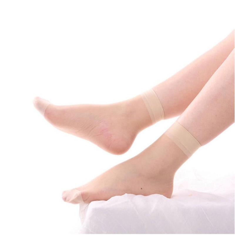 10PAIRS Crystal Transparent Silky Nylon Ankle Socks for Girls, Ultra-Thin No Show Elastic Socks for Women