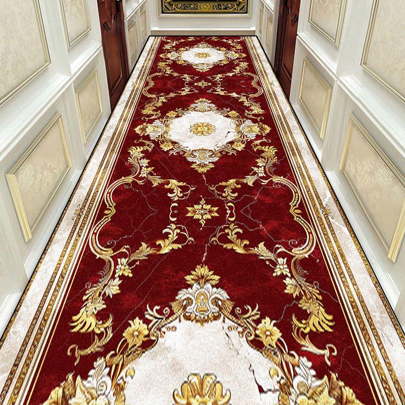 Gorgeous Retro European Long Corridor Carpet Hall Runner Decor Non-slip Washable Stairway Rugs Home Aisle Floor Mat Customizable
