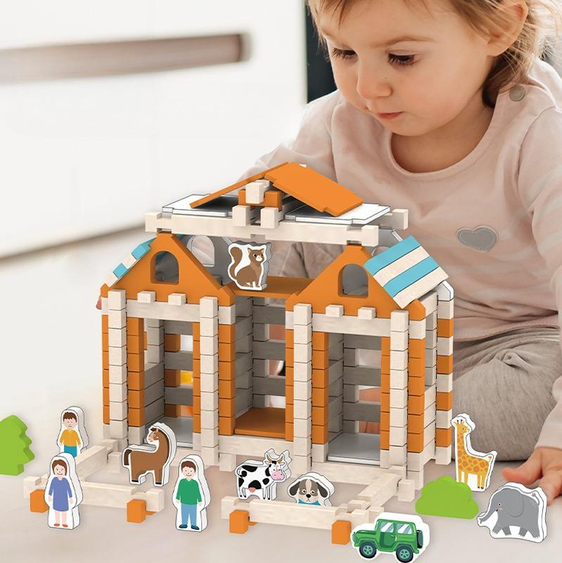 Mortise And Tenon Structure Building Block Children'S Education Early Education Enlightenment Master Architect Variety Assembling Wooden Toys