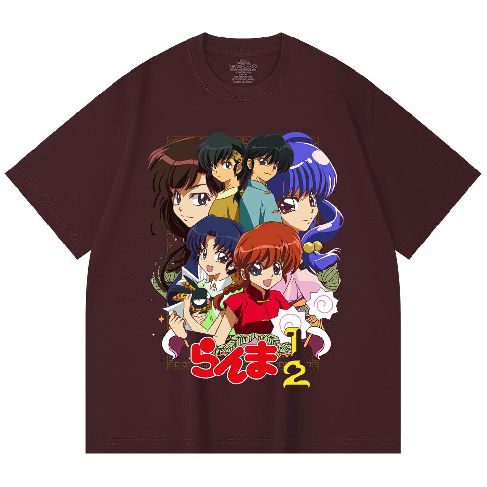 230 Gsm 100% Cotton Ranma 12 V6 Print Unisex Heavy Cotton T Shirt