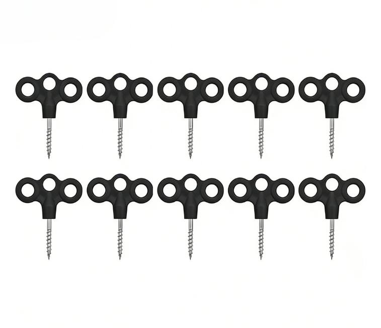 

10Pcs Screw Hooks, Rope Buckles, Hiking Camping Pins, Tent Nails, Luminous Travel Outdoor Gear Tent Accessories