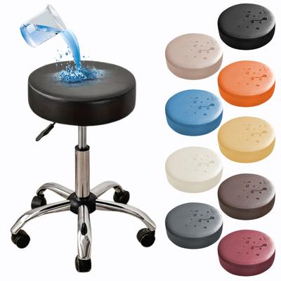 Funda de Taburete Redondo Suave de Alta Resiliencia Diseño Antideslizante Fácil de Limpiar Cuero Sintético Ajuste Universal Funda para Silla