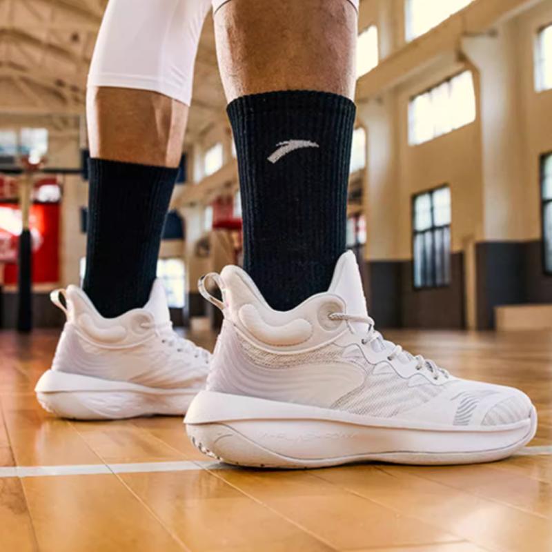 Anta Tiger Roar Pohodlné výkonnostní basketbalové boty se středním svrškem Pánské tenisky Šedé 112211601Q-7