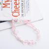 Pink Acrylic Beaded Short Rope Mobile Phone Straps Wrist Hand Lanyard Hand Strap Phone Charm