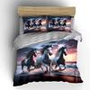 "Running Horses Sunset Decor" Soft Skin-Friendly Bedding Set Includes 1 Duvet Cover And 2 Pillowcase Gift