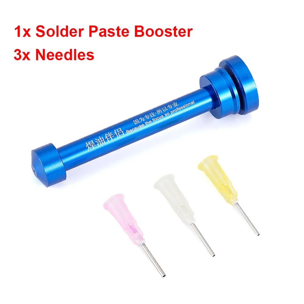 

Solder Booster Aluminum alloy Booster Paste Flux Welding Soldering Oil Pusher Manual Syringe Plunger Dispenser Repair чорний