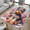 1PC Dog Flowers Carpet Ultra Soft, Thick & Absorbent, Non Slip Machine Washable Mat for Entryway