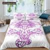 Elephant Bedding Sets Boho Style Luxury 3D Print For Kids Adults Teens Ganesha Duvet Cover Set Queen Size Polyester Bedding Set