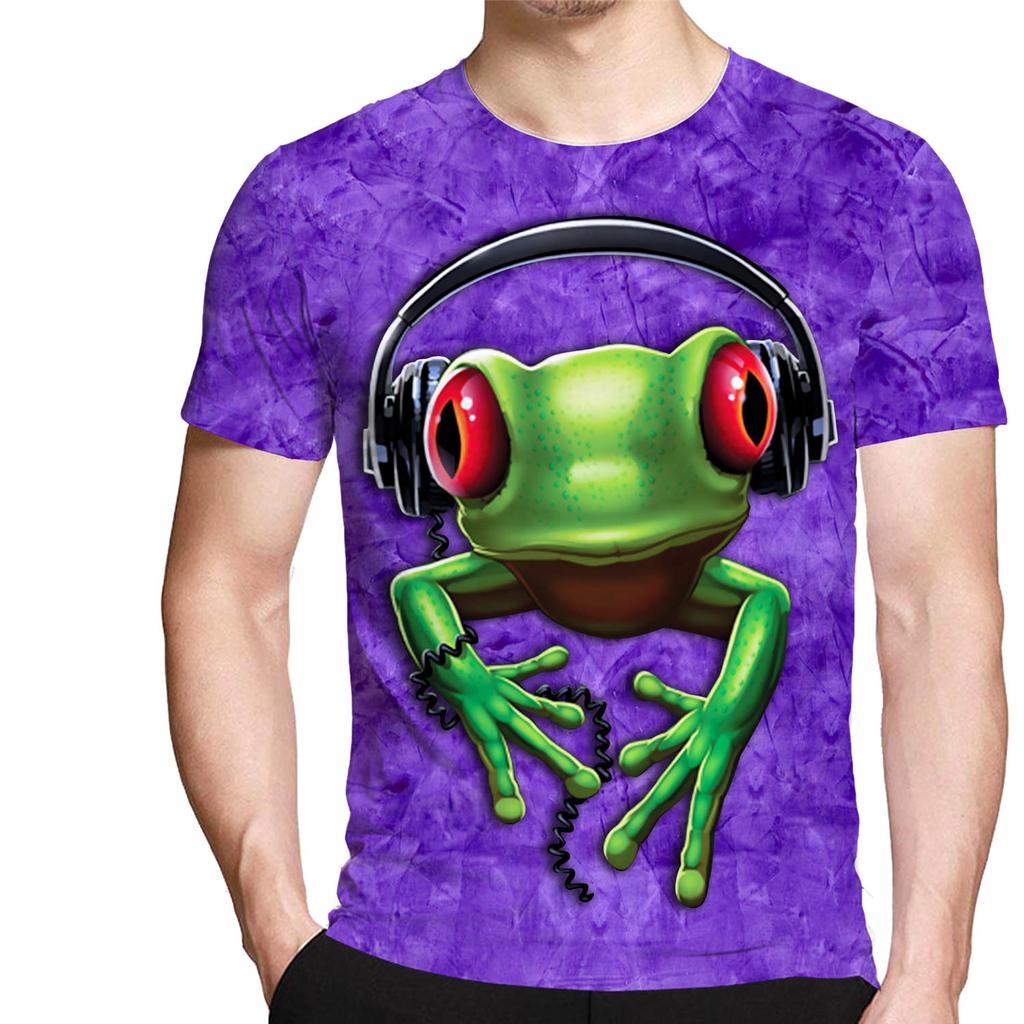 Nouveauté Animal grenouille hommes t-shirts drôles vêtements amples à manches courtes mode surdimensionné imprimé t-shirt à col rond