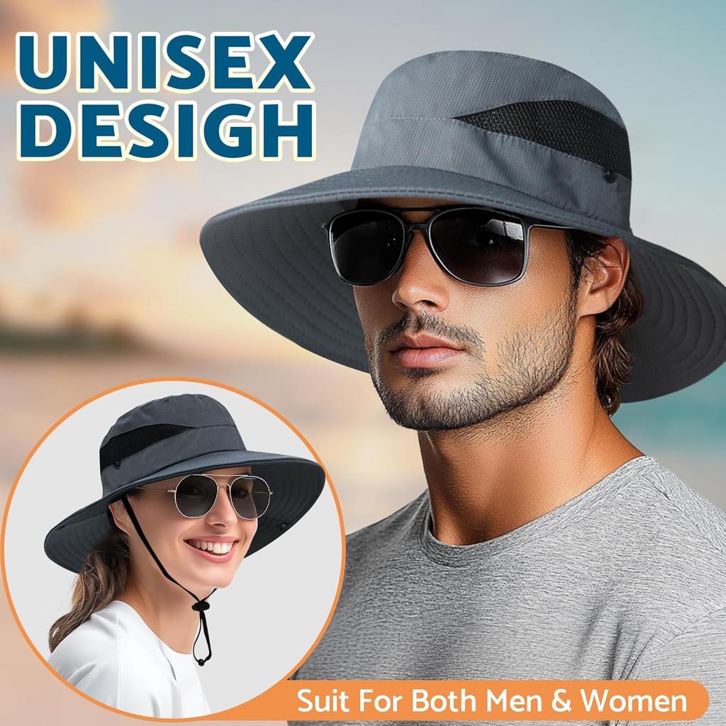 Sun Bucket Hats for Men Women 3” Wide Brim UPF 50+ Fishing & Beach Hat