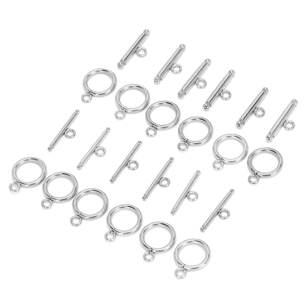 Necklace Bracelet DIY Round Toggle Clasps TBar Clasps for Jewelry Making Steel Color