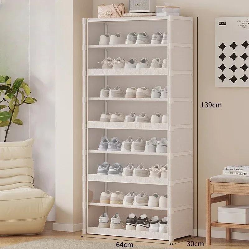 Multilayer Dustproof Shoe Rack Cabinet - Transparent Design for Small Spaces Spacious Storage Organizer Shelf for Shoes