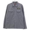 Indian Motorcycle Grey Cotton IM27052 Pinstripe Embroidered Shirt Tops L Gray stripesUsed