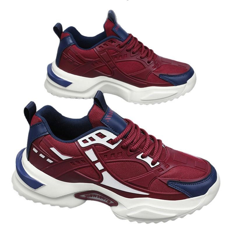 Men's Shoes 2025 Red Height Increasing Ins Trendy Teenagers Sports Running Dad