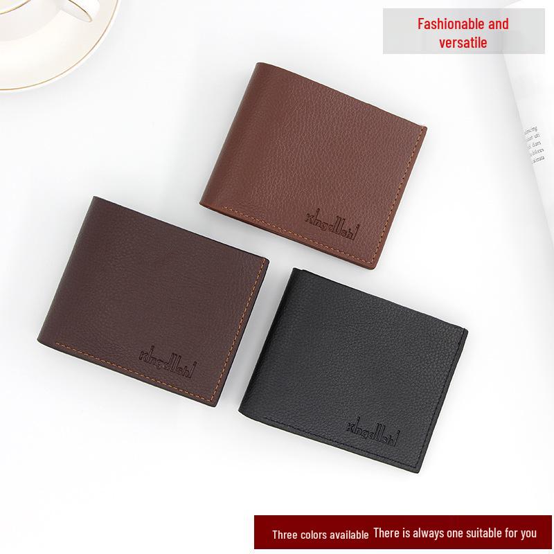 Men's Slim PU Leather Wallet with Coin Purse - Large Capacity Fashion Design