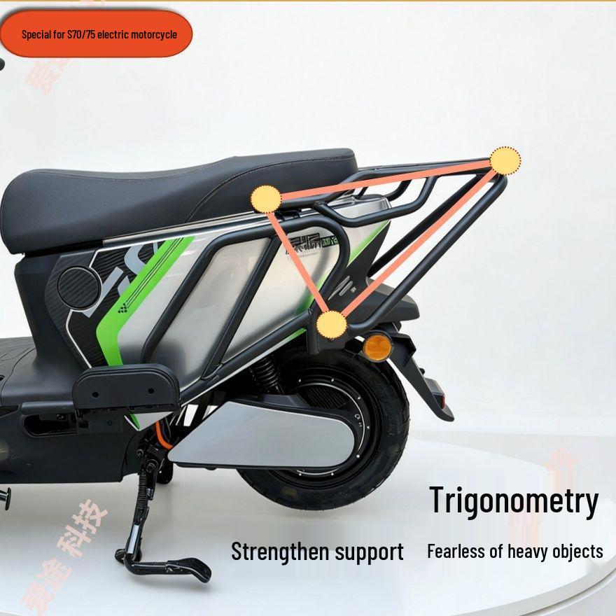Guardrail Bumper and Cargo Rack for Luyuan S70/75 Electric Motorcycle
