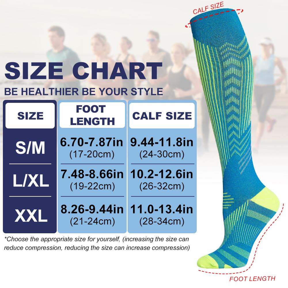 1 Pair New Compression Stockings Pregnancy Nursing Varicose Veins Blood Circulation Edema Diabetes Socks 20-30 Mmhg Sport Socks