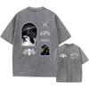 Men's Harajuku Casual Cotton Short Sleeve Washed T-Shirt Vintage Printed Street Hip Hop Retro Punk T Shirt Acid Wash TShirts Top