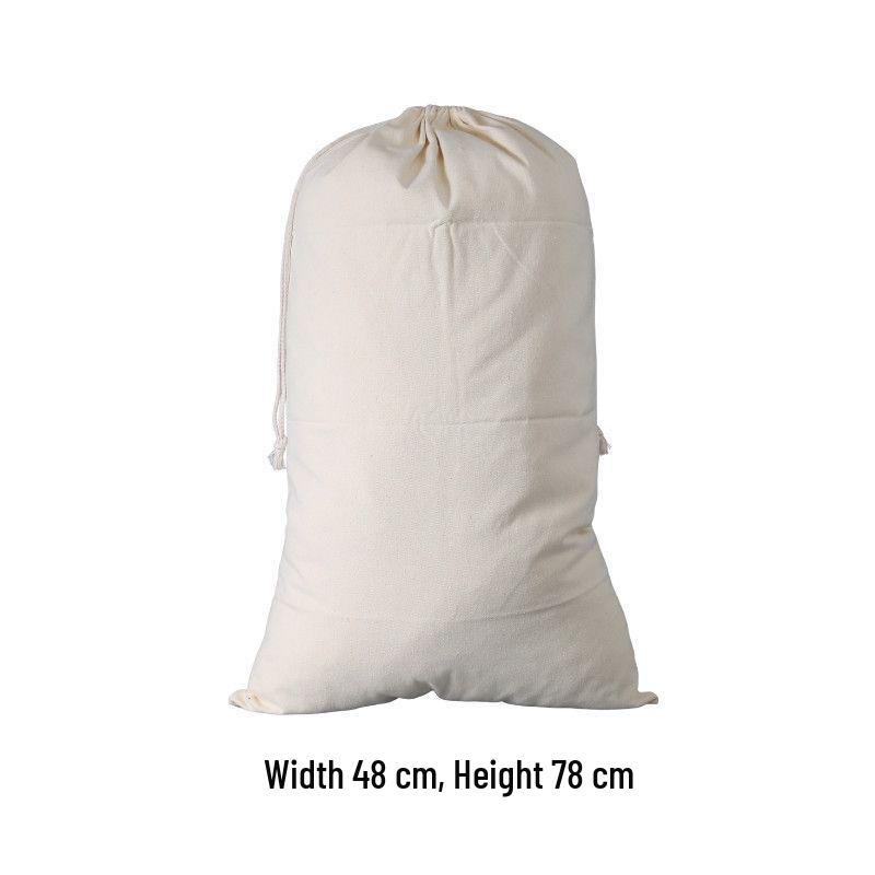 Canvas Drawstring Bag with Printed Logo - Small Linen Storage Bag