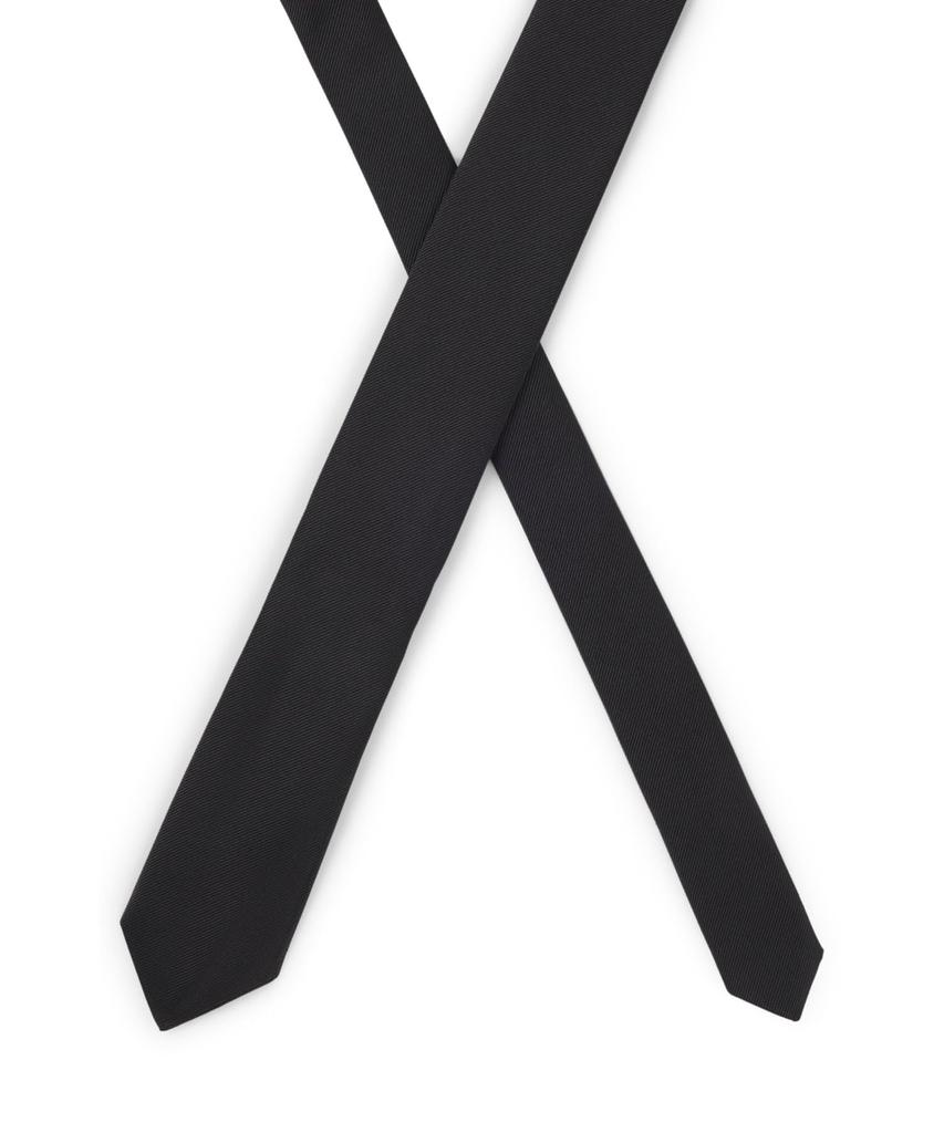 BOSS Pure Silk Jacquard Made in One Black Men's Tie, Italy, Size,