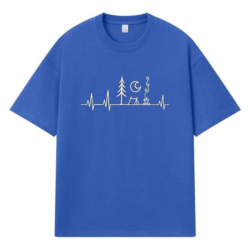 2026 Herzschlag Aufdruck Grafik Y2k Harajuku Streetwear 100% Baumwolle T-Shirt Lässig Übergröße Sommer Herren T-Shirt