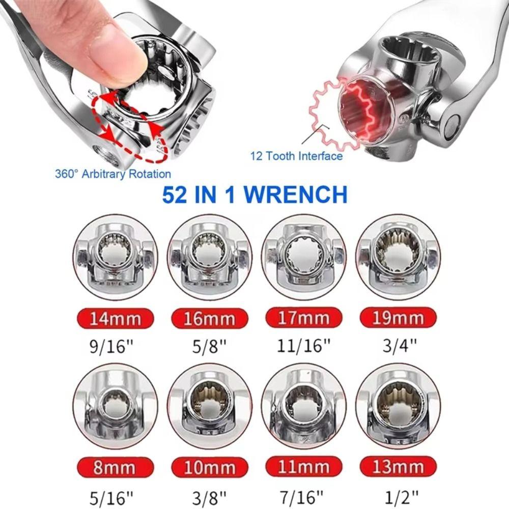 Spline Bolts Sleeve 52-in-1 Socket Wrench 360° Rotating Rotation Socket Home Maintenance