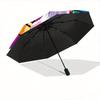 Cute Colorful Tiger Automatic Folding Umbrella - 3 Folding Design, Vivid Cartoon Pattern, Suitable for Outdoor Activities, A Gift for Fans In All Seas