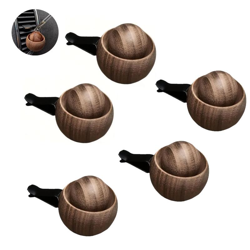 Xiaomi Natural Fragrance Dispersion Car Air Freshener Wooden Essential Oil Diffusers-Spherical Design Decor Diffuser Car Fragrance