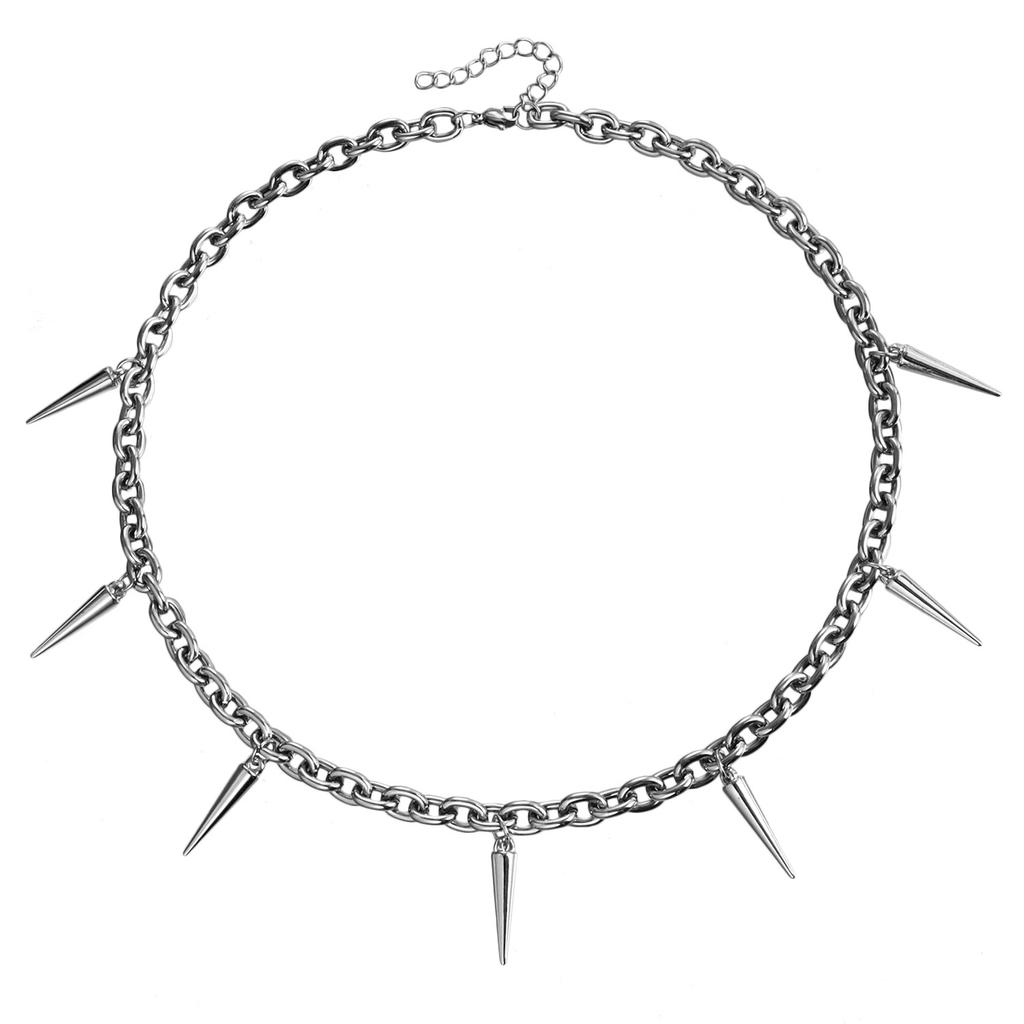 Trendy Punk Hip Hop Tassel Rivet Necklace Design Clavicle Chain Versatile Necklace