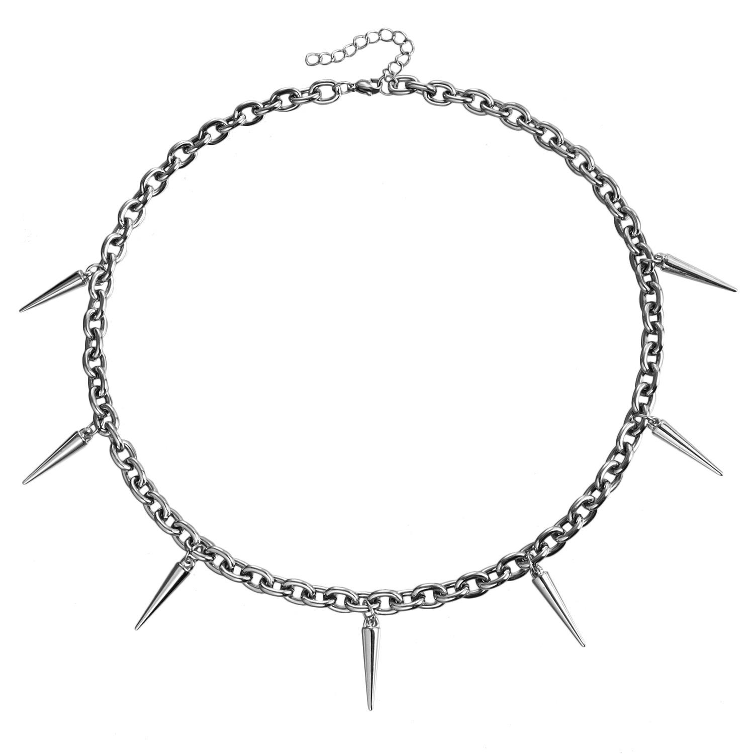 Trendy Punk Hip Hop Tassel Rivet Necklace Design Clavicle Chain Versatile Necklace