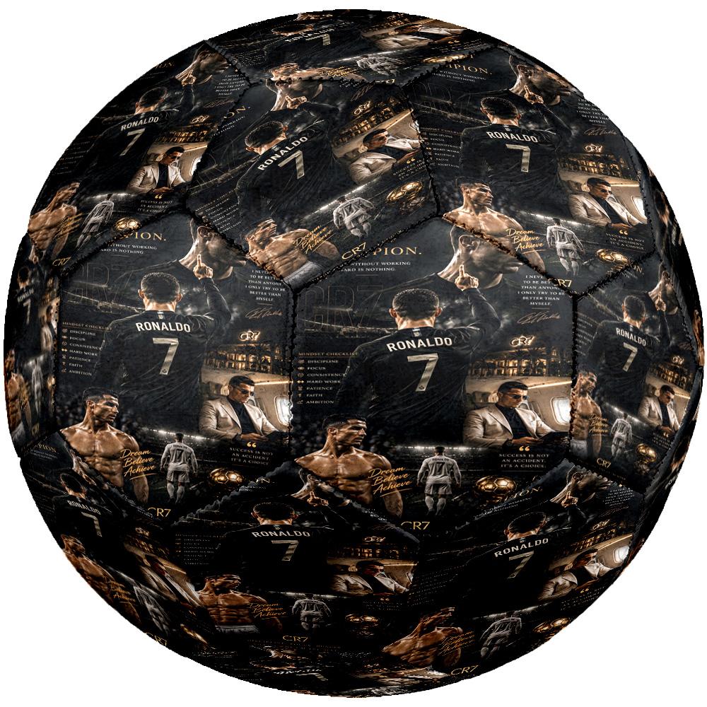 Pallone da Calcio Ronaldo Cr7 Leggenda del Real Madrid Taglia 5 Cucito a Macchina per Interni/Esterni Universale Regalo Commemorativo Perfetto per gli Amanti del Calcio