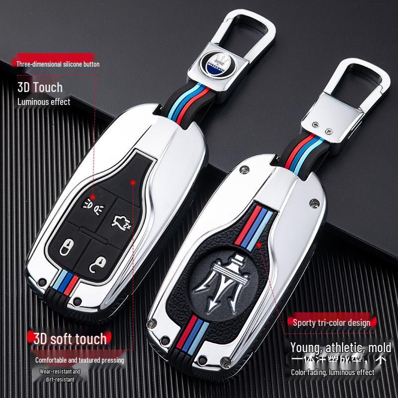 Maserati Levante & Ghibli Schlüsselhülle - Premium Metallschalenabdeckung