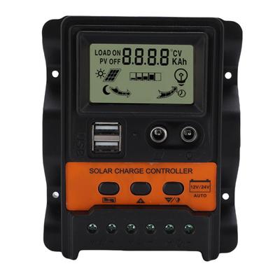 Solarladeregler 10A 12V 24V Vollautomatisch Solarmodulregler mit Dual-USB- und DC-Anschlüssen