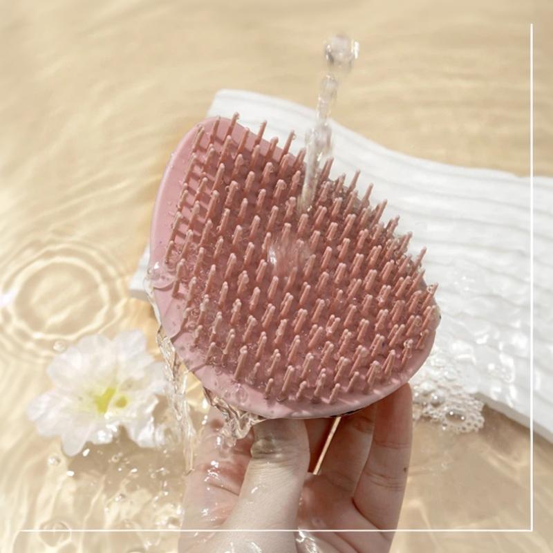 1Pcs Home Hair Washing Tool Leaf Hair Wash Massage Brush Scalp Cleansing Massage Shampoo Comb Hair Brush