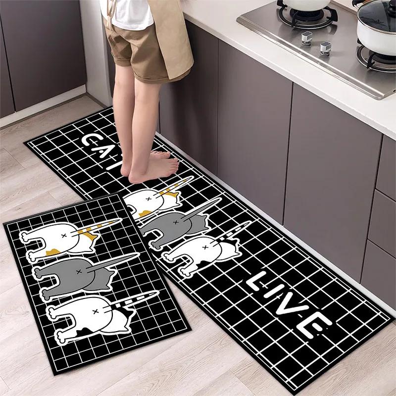 Kitchen Floor Carpet Living Room Entrance Door Mat Non-slip and Washable Kitchen Mat Hallway Rug Absorbent Carpet for Bathroom
