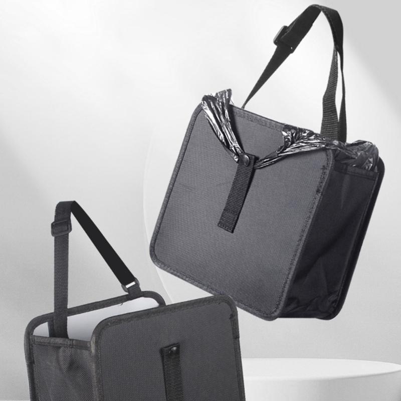 Waterproof Automotive Trash Bag with Secure Snap Closure Hanging 7L Capacity Vehicle Garbage Container for Cars Minivans