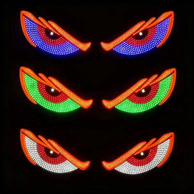LED Car Devil's Eye Lights Blink Lights Car Rear Window Car Stickers LED Dynamic Emoji Signs