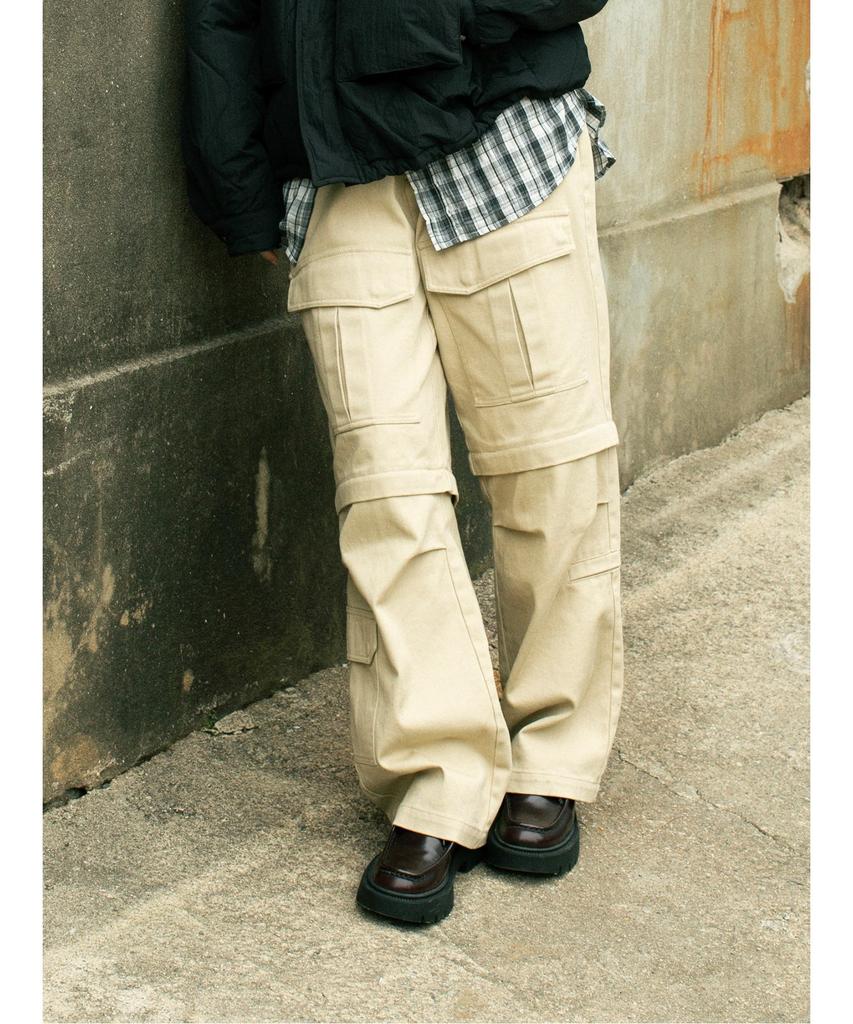 Saendeusaundeu Twoway Utility Cargo Pants Beige