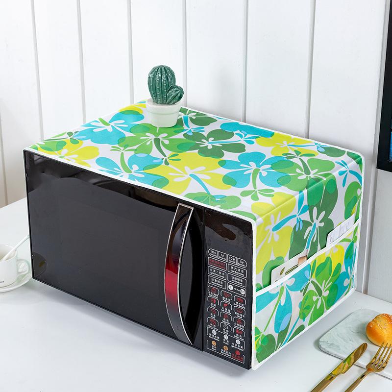 Microwave Dust Cover Cartoon Tree Leaf Printed Dustproof Microwave Dust Cover Cloth Pocket Water Proof Oven Cover Nordic Style