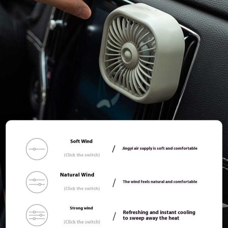 1 Piece 3 Speed Car Air Outlet Fan Usb Cooling Fan With Color Changing Light Car Rear Seat Heat Dissipation Car Accessories