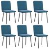 VidaXL Dining Chairs Set of 6 Blue Velvet 3315566