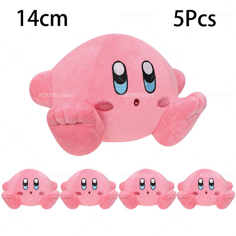 5 Pcs/Lot Anime Kirby Plush Doll Toys Kawaii Star Kirby Swimming Sword Bread Kirby Collection Christmas Birthday Gift for Kid