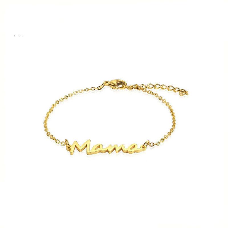 Elegant Mama Letter Bracelet – Personalized Beaded Jewelry, Perfect for Mother's Day Gift