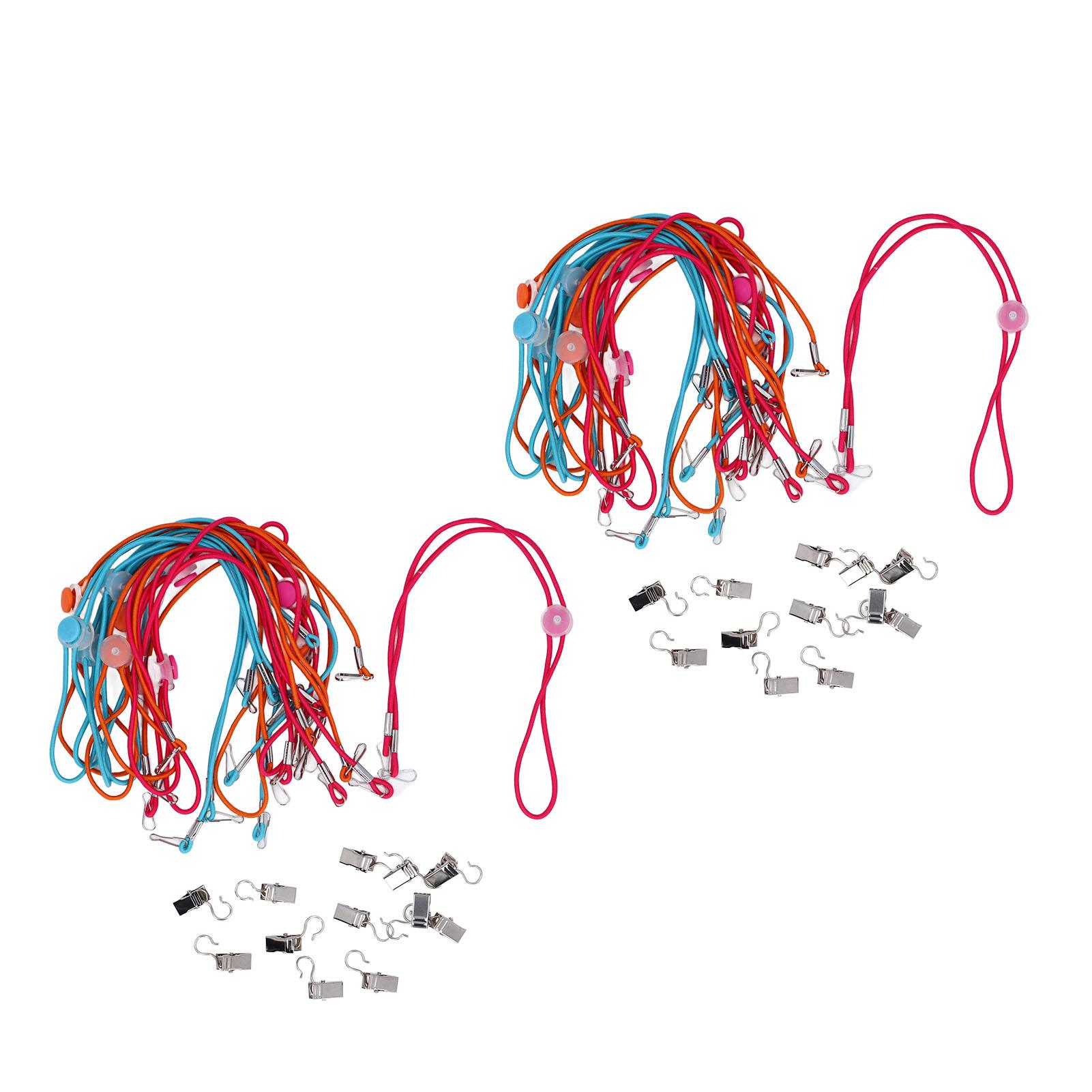 

2 упаковки регулируемых шнурков для салфеток с зажимом портативный многоцелевой цветной регулируемый шнурок для