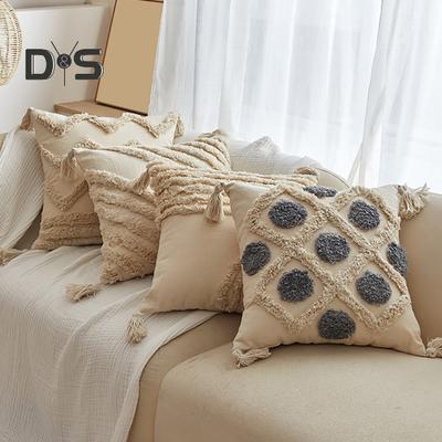 Federa per cuscino con nappa in stile bohémien, corta, in peluche, con frange, decorazione per divano da ufficio, decorazione per cuscino da soggiorno, camera da letto, cuscino per sedile auto