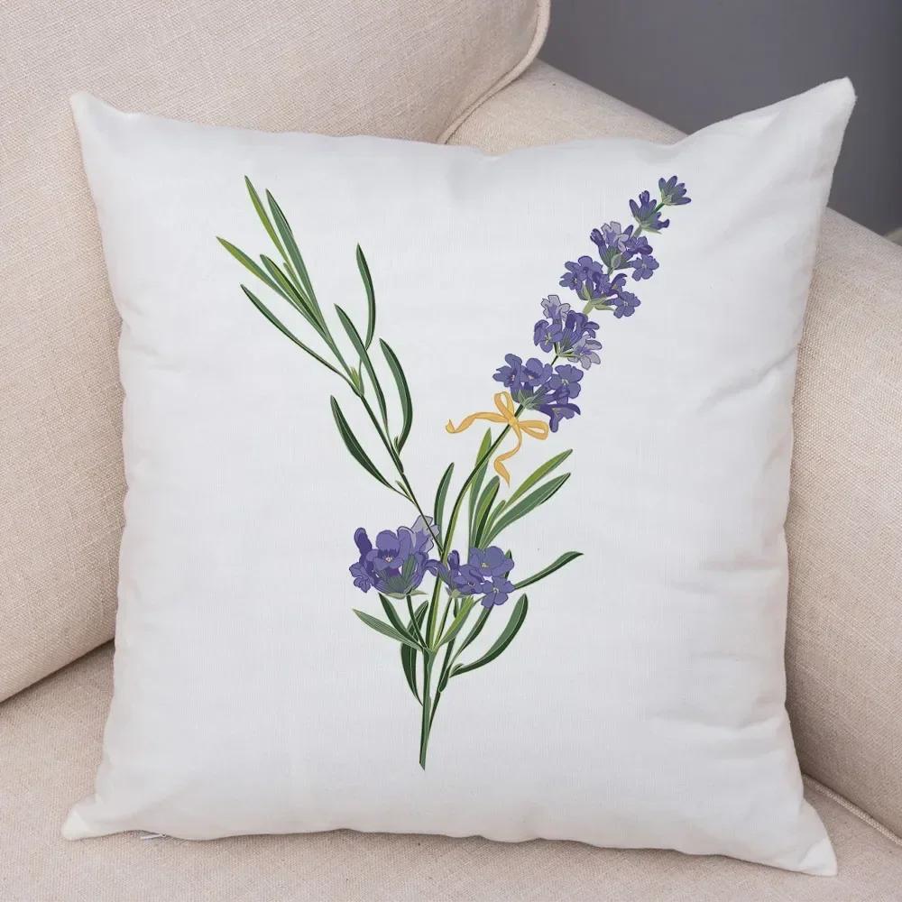 Lavender Letter Cushion Cover Sofa Home Car Decoration Living Room Bedroom Pillowcase 45X45Cm Pillowcase
