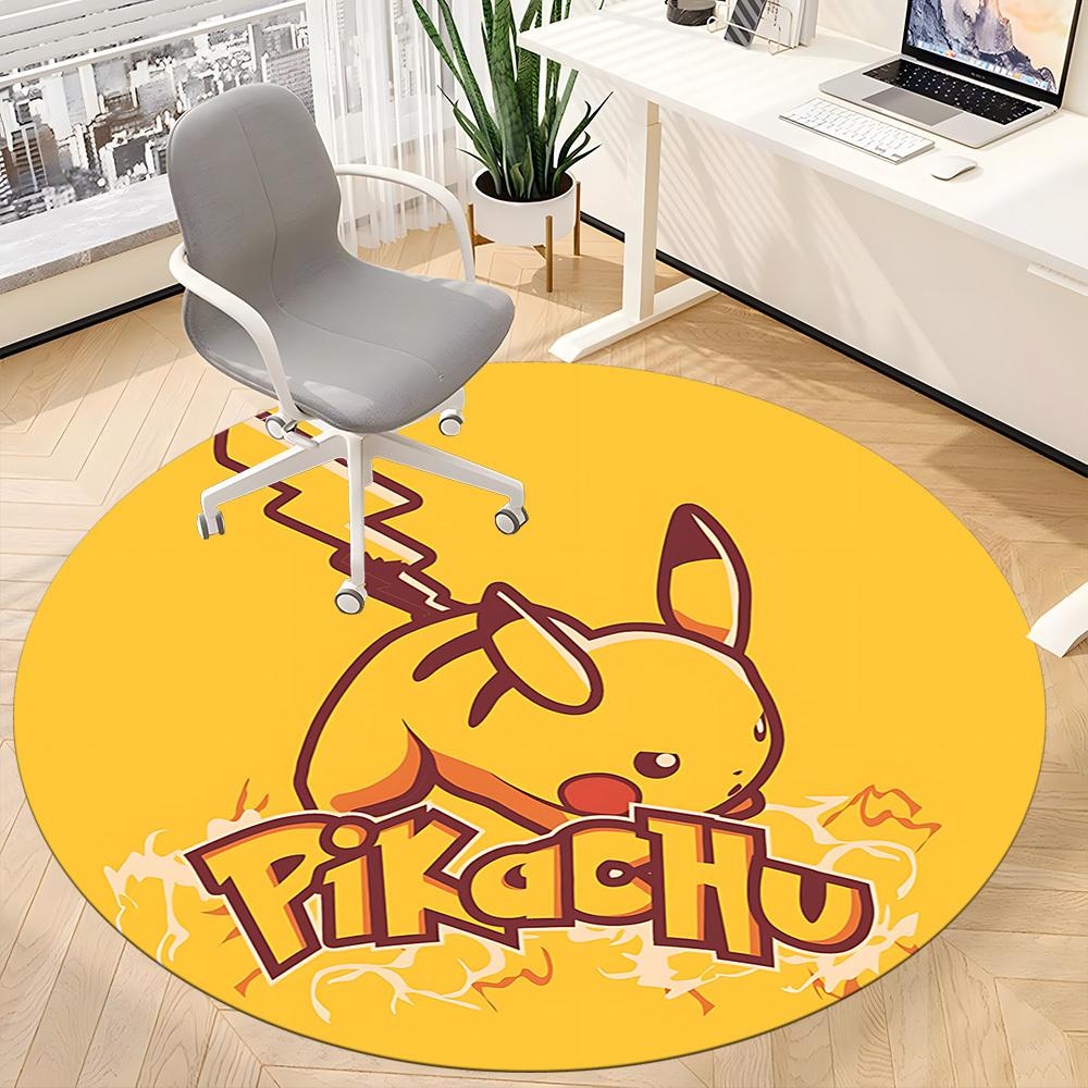 1pcPikachu Electric Office Round Area Rug, Indoor Mat Suitable For Office,Bedroom Living Room Home Decor, Room Deco a0928167